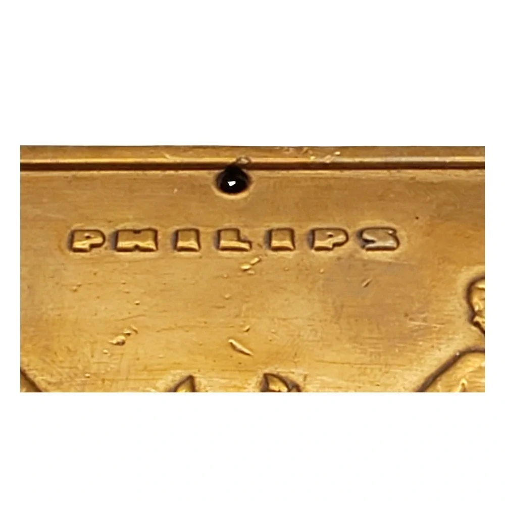 Rare Bronze 1919-1944 Philips Dutch Art Deco Wall Plaque Square by W. Kreitz